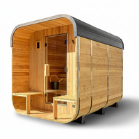 Traditional Cedar Sauna Built for Outdoor Use, 4-6 Person Capacity, Electric Heater, Wi-Fi Control